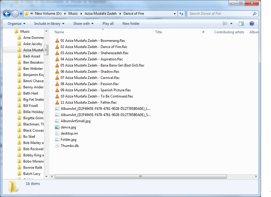 Directory content on server. Lots of pictures related to the music.